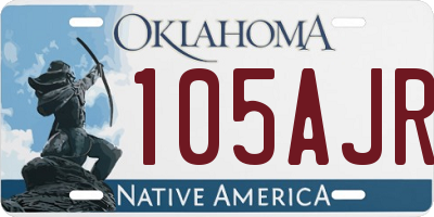 OK license plate 105AJR