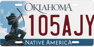 OK license plate 105AJY