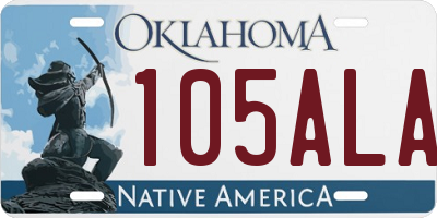 OK license plate 105ALA