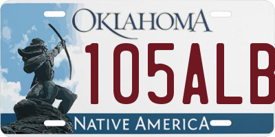 OK license plate 105ALB