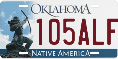 OK license plate 105ALF