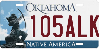 OK license plate 105ALK