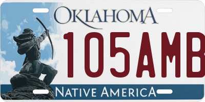 OK license plate 105AMB