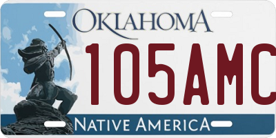 OK license plate 105AMC