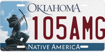 OK license plate 105AMG