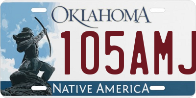 OK license plate 105AMJ