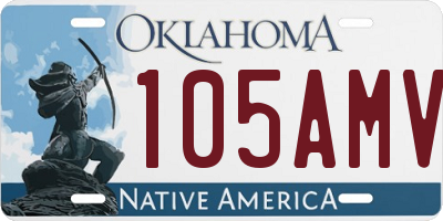 OK license plate 105AMV