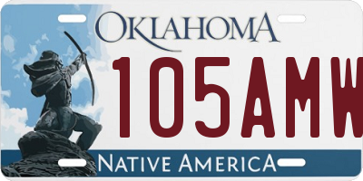 OK license plate 105AMW