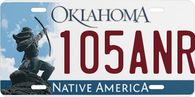 OK license plate 105ANR