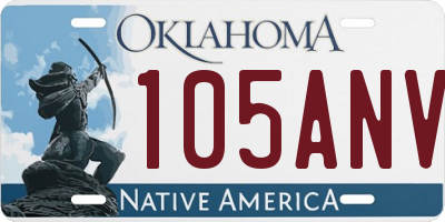 OK license plate 105ANV