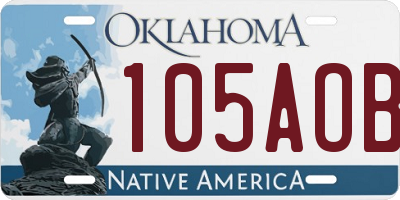OK license plate 105AOB