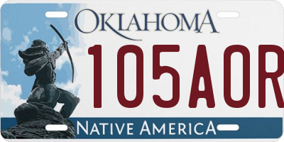 OK license plate 105AOR