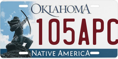 OK license plate 105APC