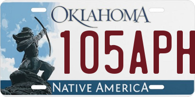 OK license plate 105APH