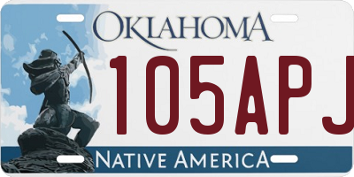 OK license plate 105APJ