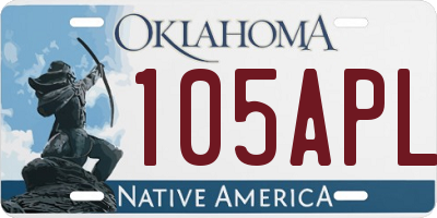 OK license plate 105APL