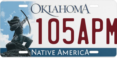 OK license plate 105APM