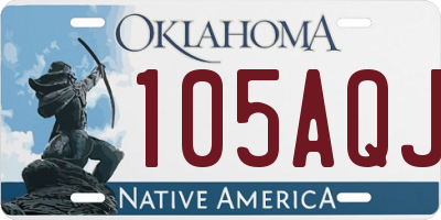 OK license plate 105AQJ