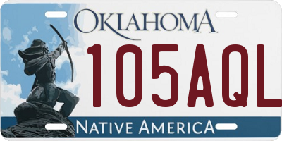 OK license plate 105AQL