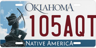 OK license plate 105AQT