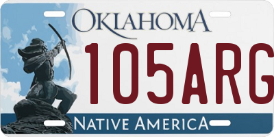 OK license plate 105ARG