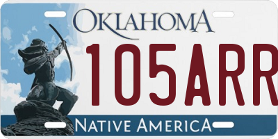 OK license plate 105ARR