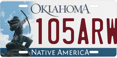 OK license plate 105ARW