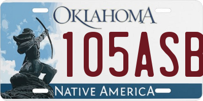 OK license plate 105ASB
