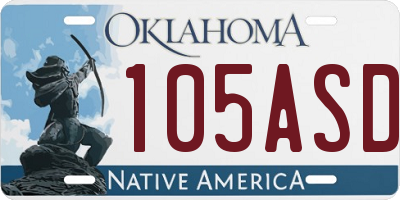 OK license plate 105ASD