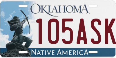 OK license plate 105ASK