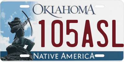 OK license plate 105ASL