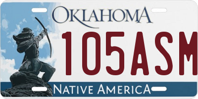 OK license plate 105ASM