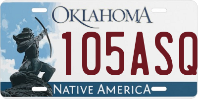 OK license plate 105ASQ