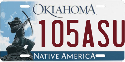 OK license plate 105ASU