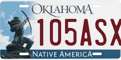 OK license plate 105ASX