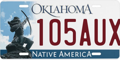 OK license plate 105AUX