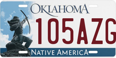 OK license plate 105AZG