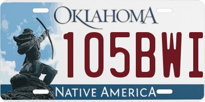 OK license plate 105BWI