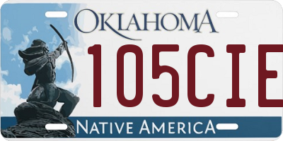 OK license plate 105CIE