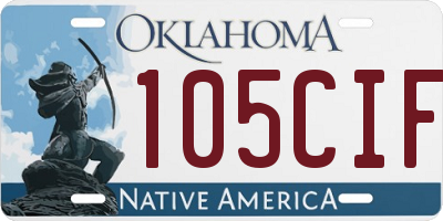 OK license plate 105CIF