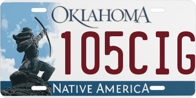 OK license plate 105CIG