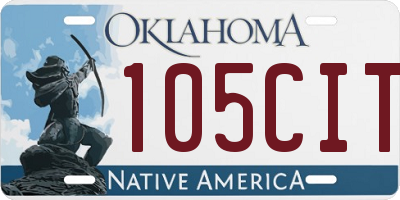 OK license plate 105CIT