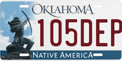 OK license plate 105DEP