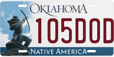 OK license plate 105DOD