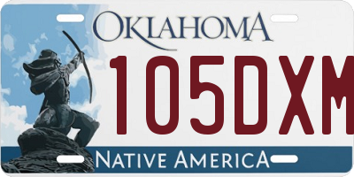 OK license plate 105DXM