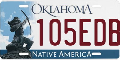 OK license plate 105EDB