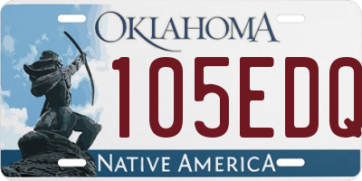 OK license plate 105EDQ