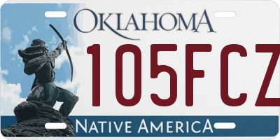 OK license plate 105FCZ