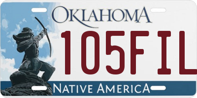 OK license plate 105FIL