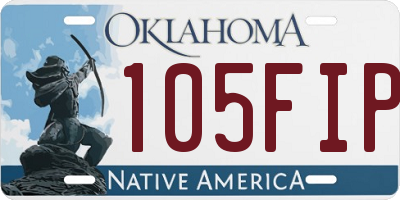 OK license plate 105FIP